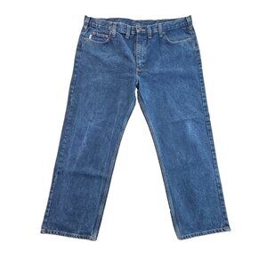 Carhartt Jeans Men 44x30 Blue Denim Traditional Fit Straight Leg Retro B480 DVB